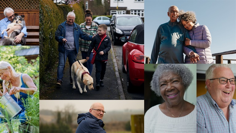 Images of people smiling, including PPF members.