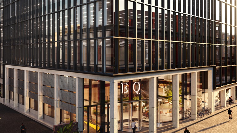 Office building with glass windows
