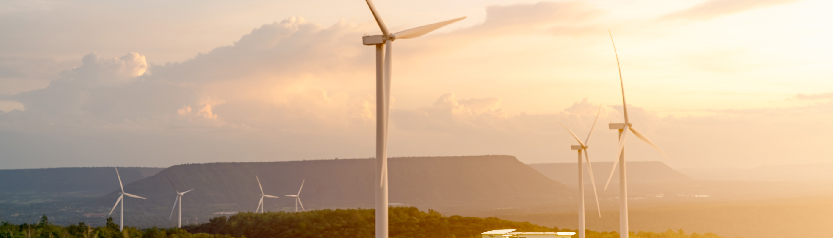 Windfarm at sunset