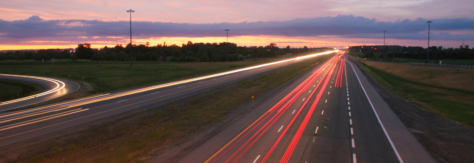 Motorway at sunset